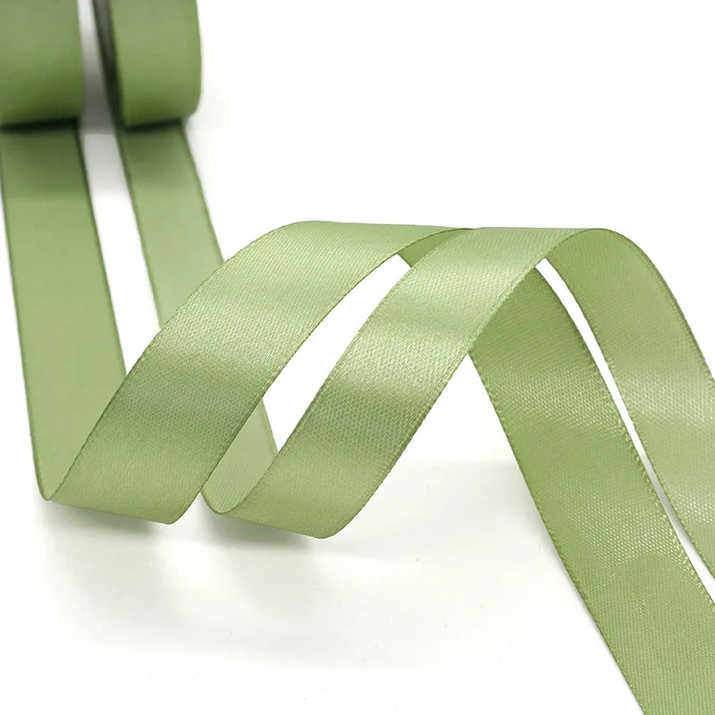25yards/Roll Satin Ribbons Matcha Green 10/15/20/25/40/50MM For Wedding Christmas Home Decorate Handmade Gift  Wrapping Supplies
