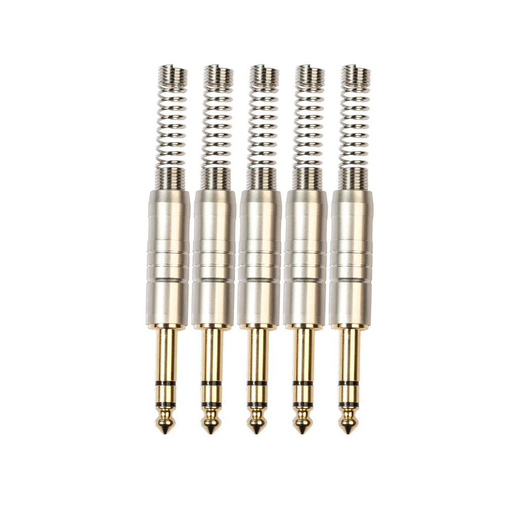 Thickened zinc alloy DIY audio welding joint 6.35mm stereo mono gold plated plug