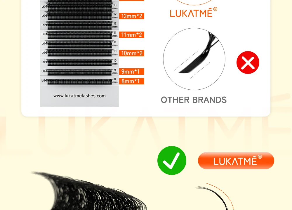LUKATME 3D W-Form Wimpernverlängerungen, vorgefertigte Fächer, natürliche Wimpern U3D Clusters C/D Curl, Easy Fan Wimpern 8-15mm für Salon und Anfänger – Detail 7