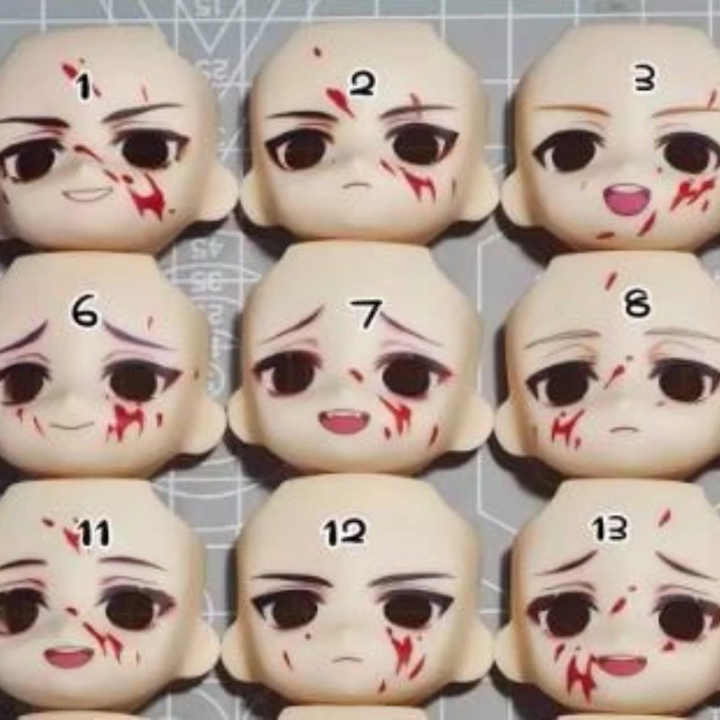 

Ob11 Ob22 Open Eyes Face Bloody Scar Anime Game Cosplay Doll Suitable for 10mm 12mm Eyes Handmade Toy Accessories