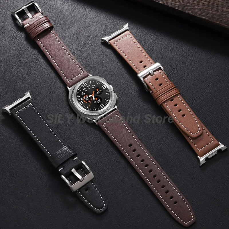 per Samsung Galaxy Watch 8 Ultra cinturino in pelle cinturino sportivo braccialetti da lavoro donna uomo cinturino per Galaxy Watch8