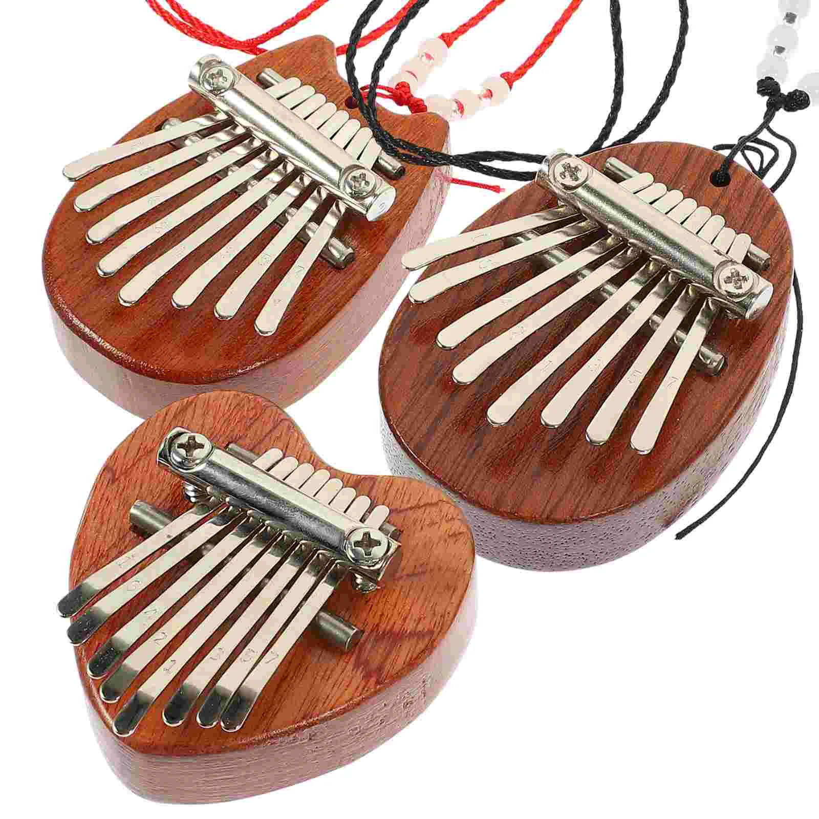 

3 Pcs 8 Tone Thumb Piano Kids Music Plaything Small Finger Kalimba of The Lid Portable Wooden Practical Instrument