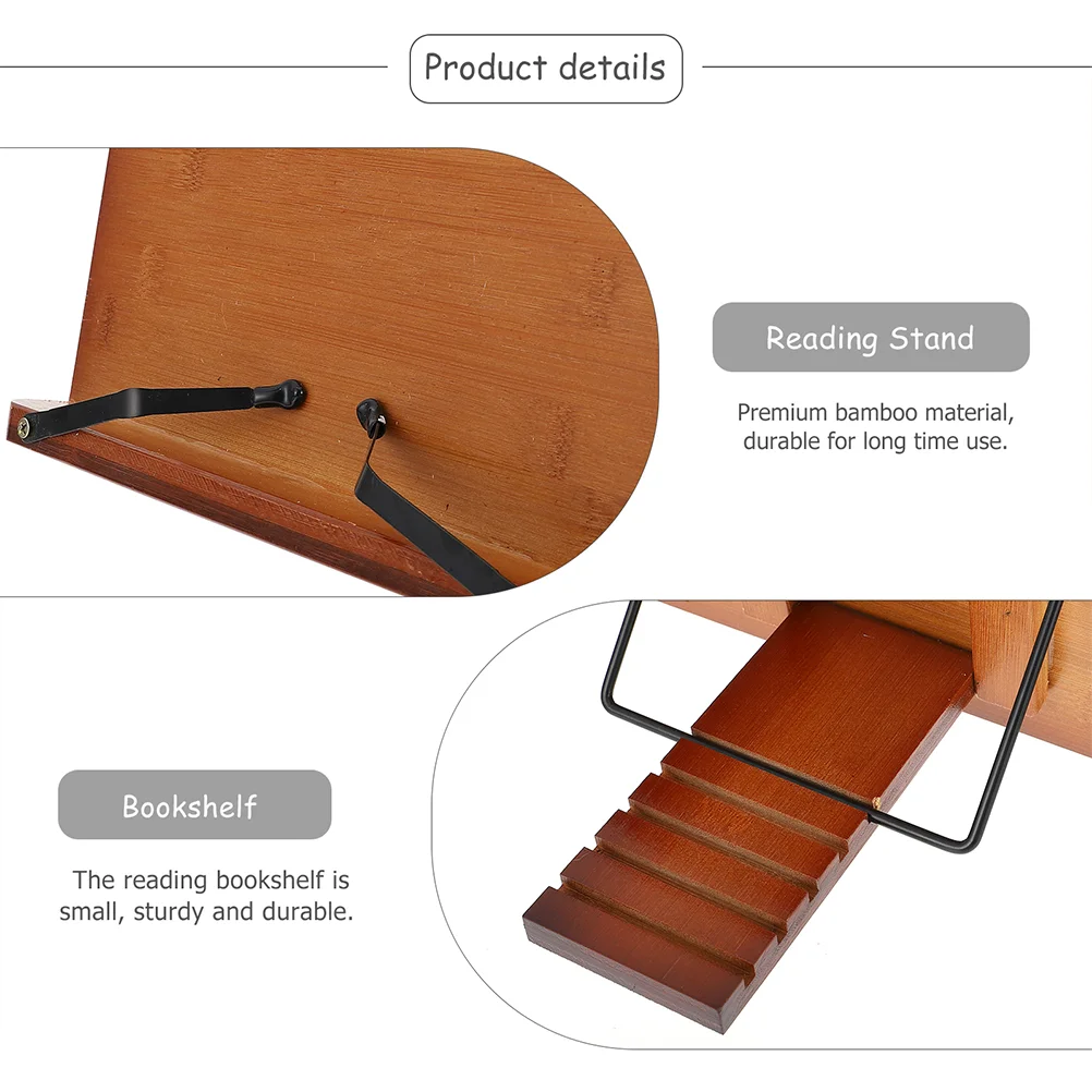 Desk Clip Bookshelf Desktop Holder Holding Rack Textbook Lapdesk Reading Stand Bamboo Music Score Student Use