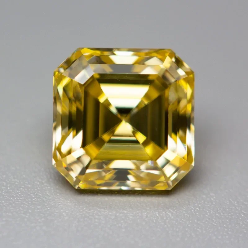 Pedra moissanite múltiplas cores, pedra preciosa de corte asscher para diy, material de joias avançadas, testador de diamante com certificado gra