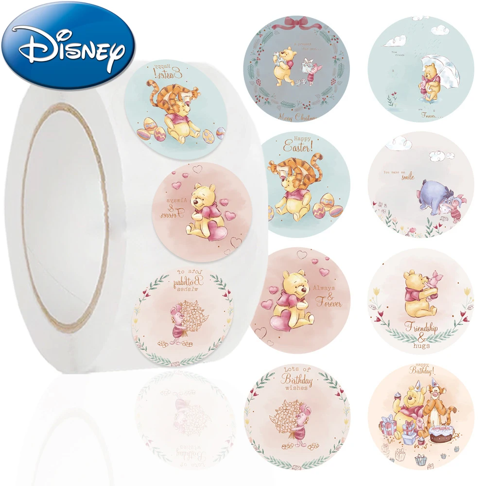 

500pcs/roll Cute Disney Winnie the Pooh Stickers Funny Cartoon Decals Scrapbook Diary Phone Graffiti Kid Reward Sticker Gift Toy