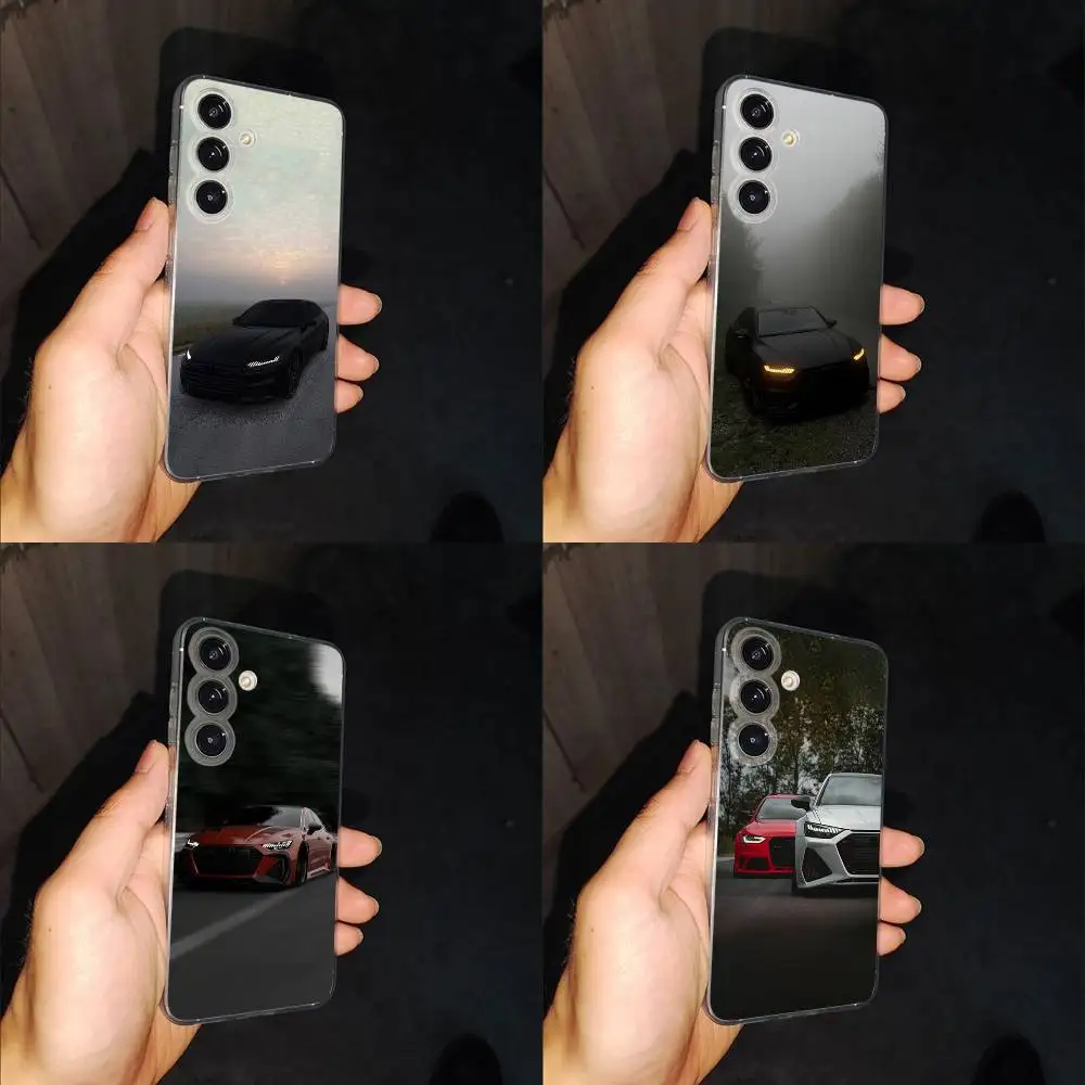 

Cool A-Audis R-S Car Phone Case For Samsung S24,30,21,22,23,20 FE,lite,PIus,Ultra,5G,Note,9,10 Transparent Cover
