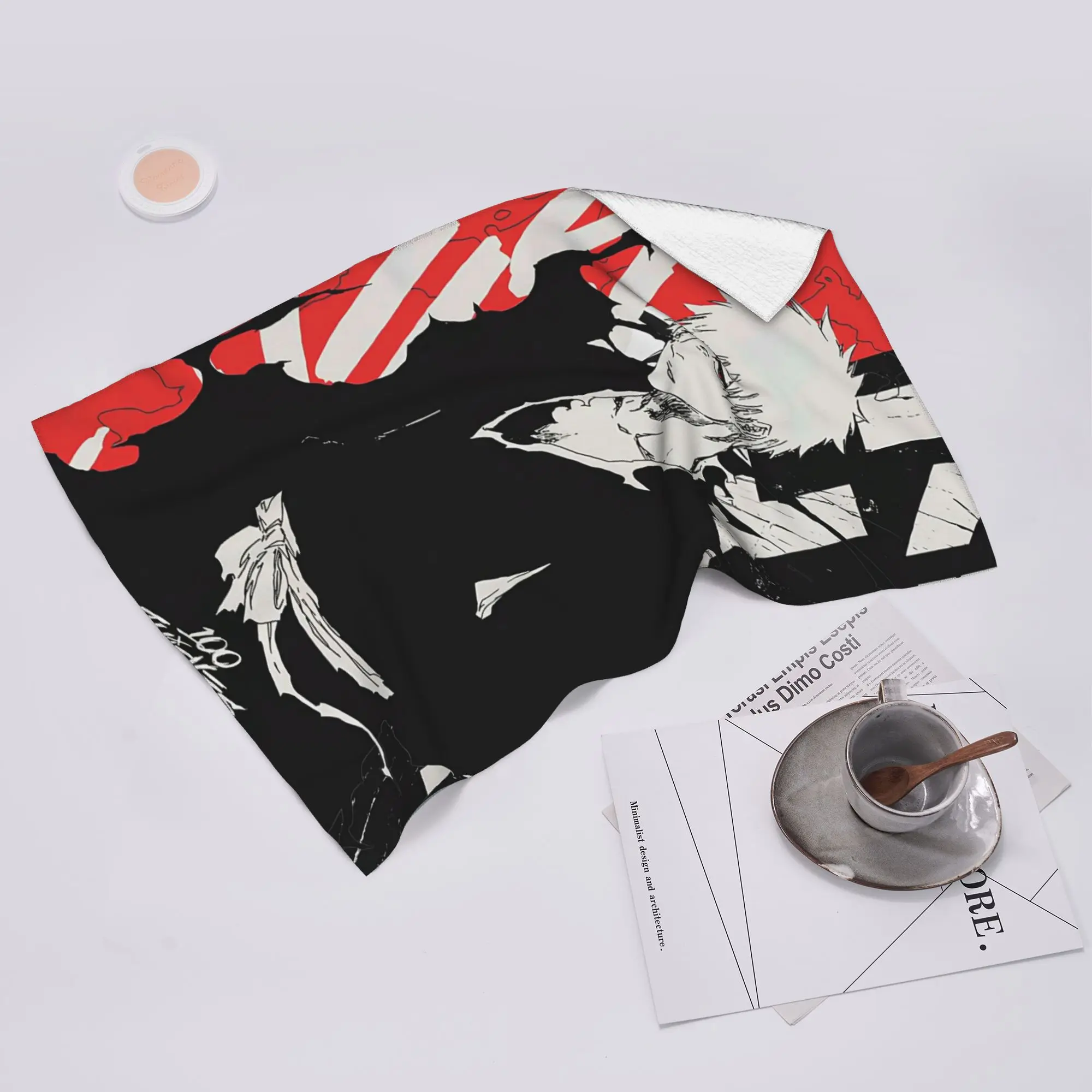 Custom Ichigo Kurosaki Anime Bleach Soft Face Towel Quick Dry Pool Bath Cotton Towels Absorbent Quick