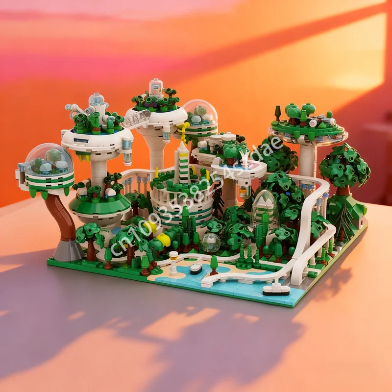 1821 pçs moc futuro cidade verde cityed modelo blocos de construção arquitetura montar diy presente natal idéia educação brinquedo aniversário