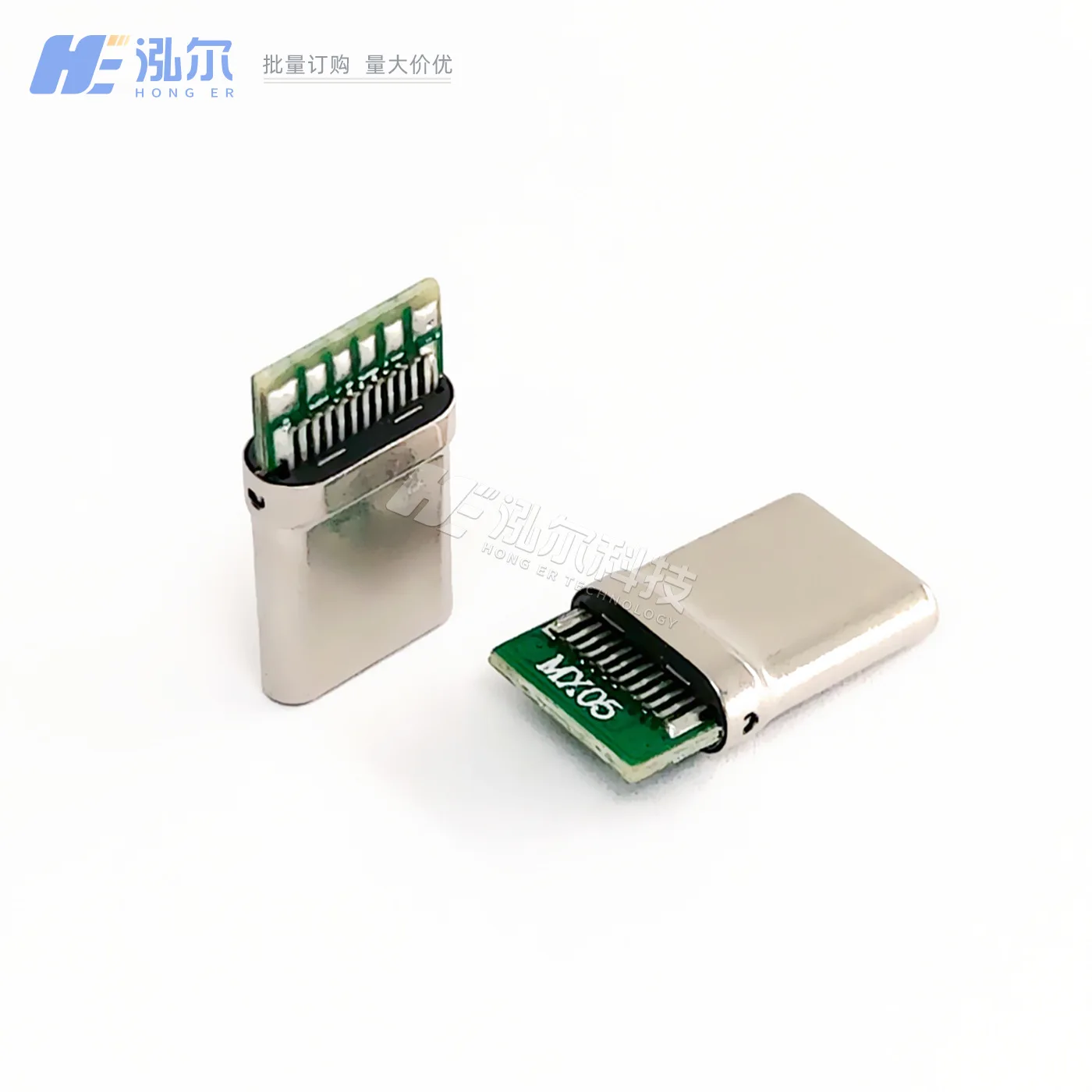 For Type-C male 24Pin splint 6-core stretch model L = 14.5mm fast charging male with plate USB connector