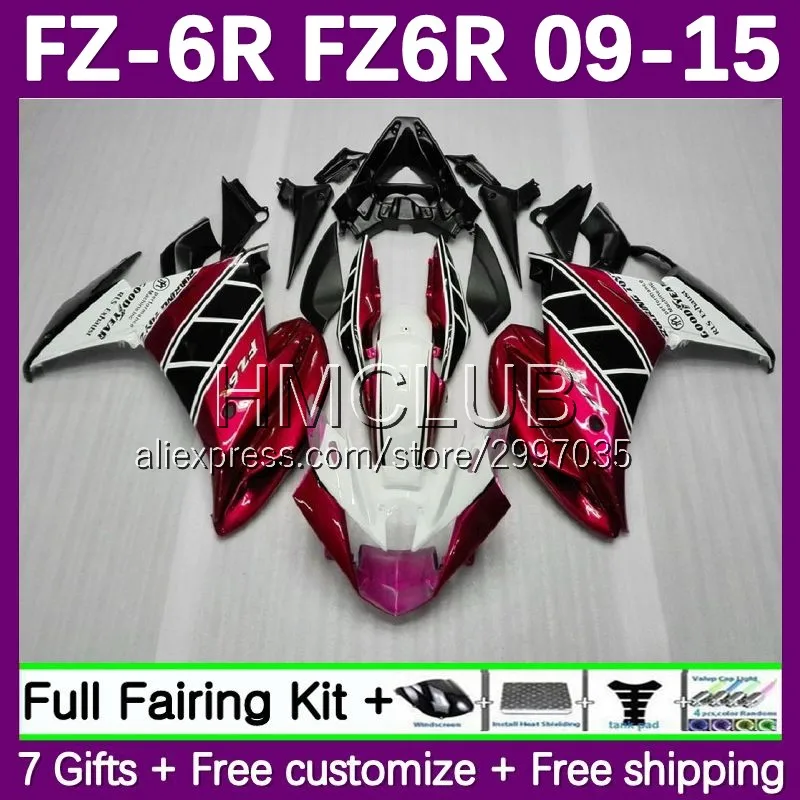 Fairing For YAMAHA FZ-6R FZ6 FZ 6R 143No.59 FZ6R 09 10 11 12 13 14 15 FZ6N 2009 2010 2011 2012 2013 2014 2015 Body Metallic Red