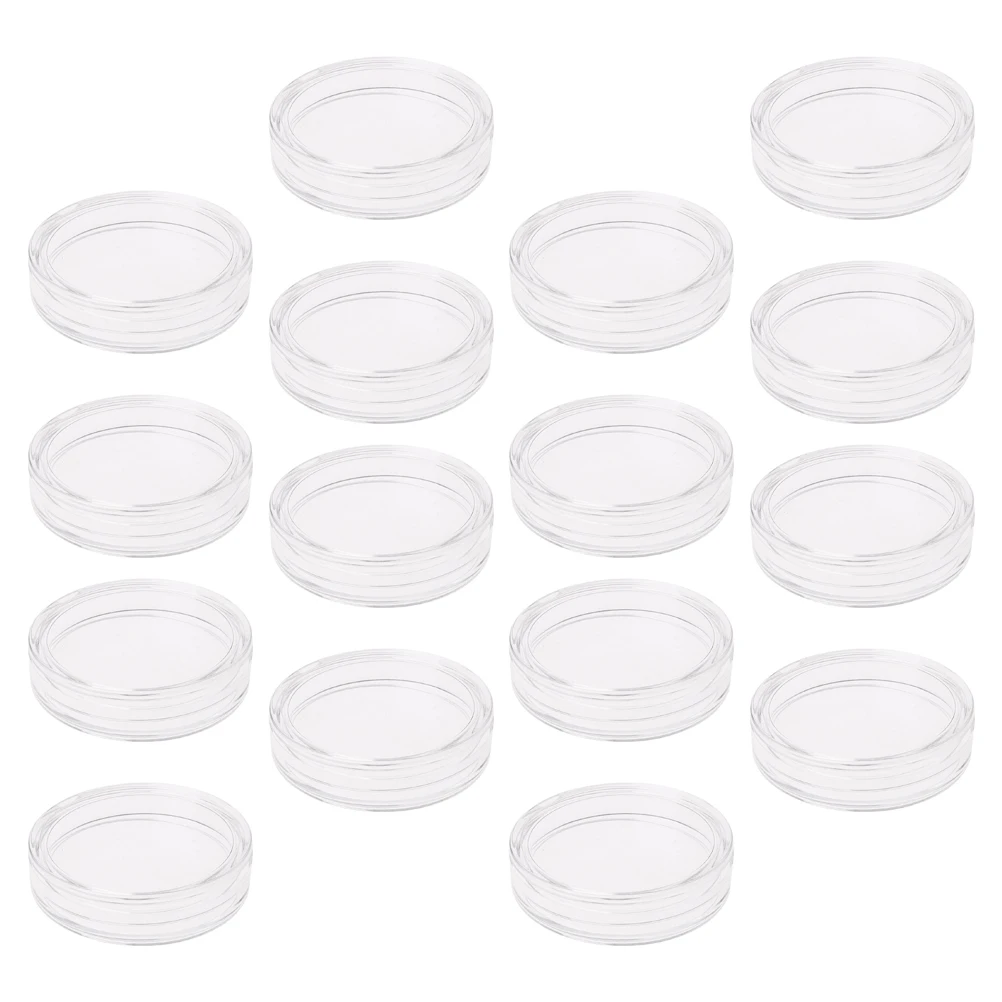 20Pcs Clear Coin Holder Acrylic Collection Box for Storage Display Stand Organizer Protective Case Kit Portable Collecting