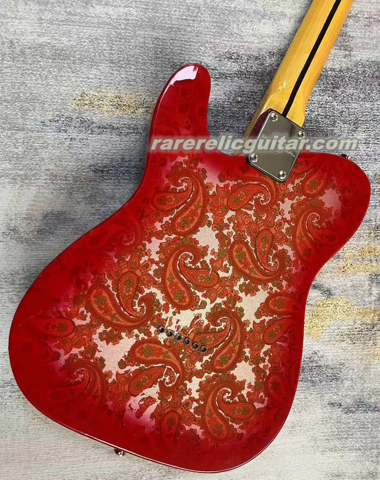 

In Stock Pink Red Paisley Electric Guitar Humbucker Pickup Maple Fretboard Dot Inlay 3 Saddles Bridge Vintage Tuners