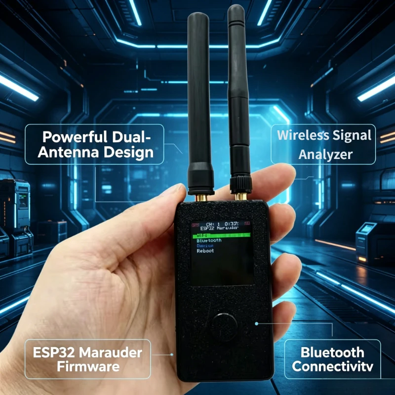 

Mar-X-Auder Mini ESP32 Marauder Device Wi-Fi Bluetooth Offensive And Defensive Tools Enable Secure& Reliable Wireless