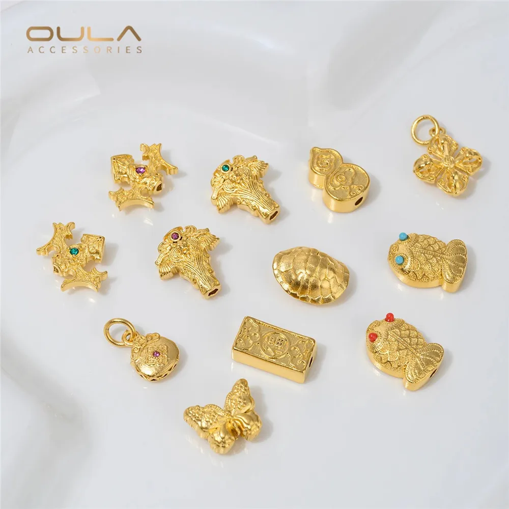 

1pcs Vietnamese Sand Gold Goldfish Gourd Bead, Diy Handcrafted Bracelet, Necklace, Jewelry and Beaded Accessories