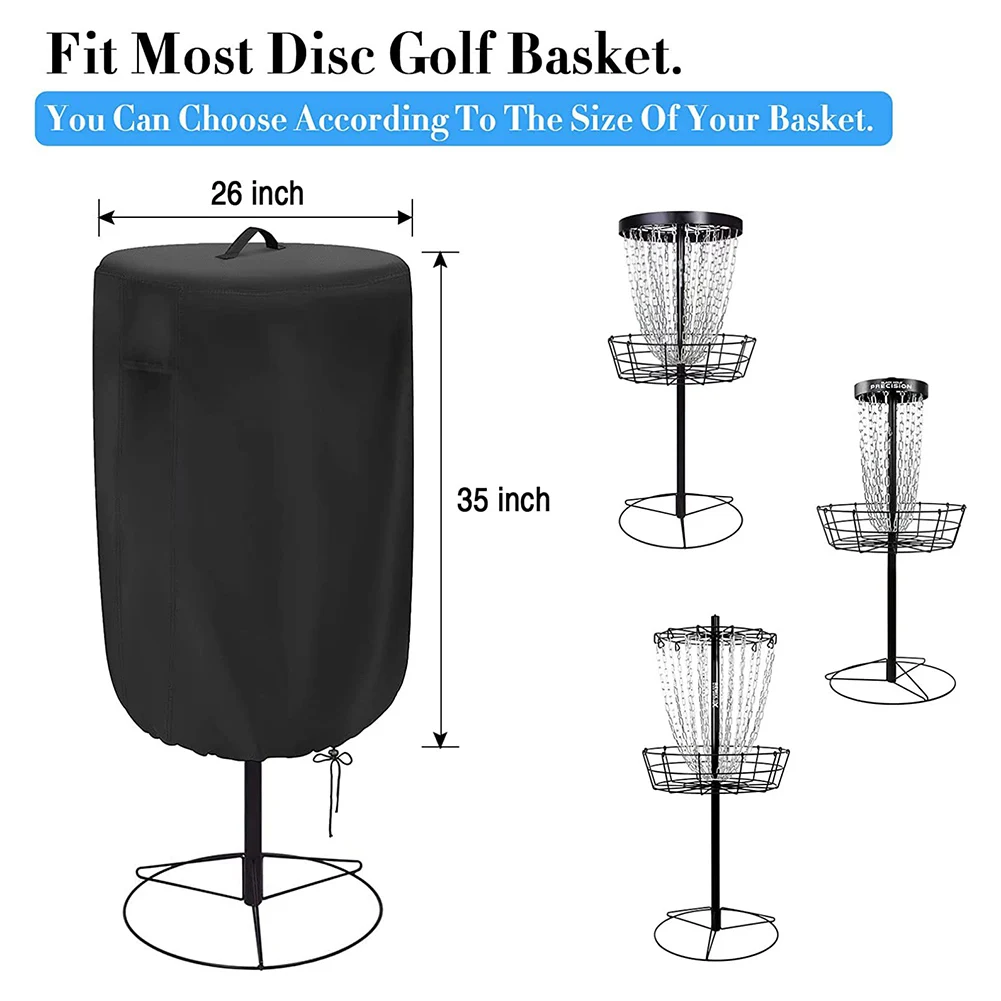 Heavy-Duty Polyester Disc Golf Cover Rainy Weather 26''D * 35''H Adjustable Golf Basket Cover Waterproof Cover Air Ventilation