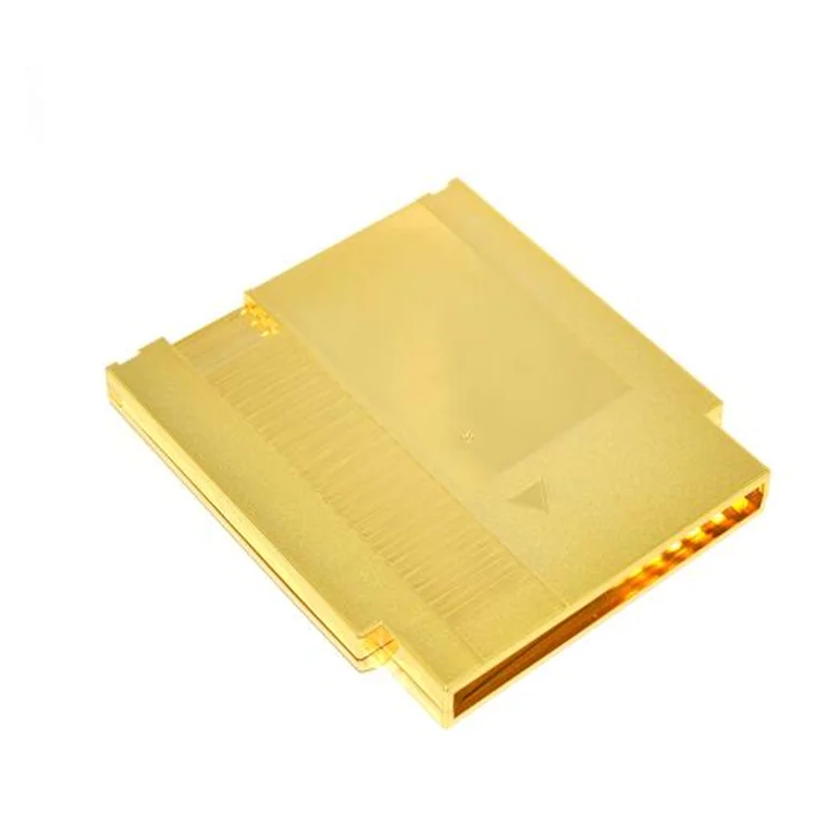 طلاء ذهبي - غلاف بلاستيكي بديل لخرطوشة الألعاب 72 دبابيس لوحدة التحكم NES