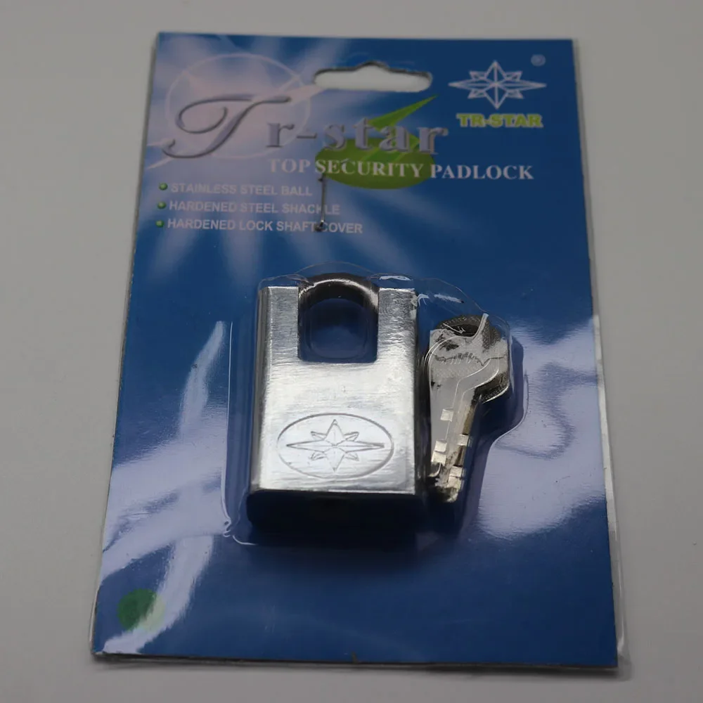 Keyed Padlock Waterproof Antirust, Multifunctional Padlock,Anti-Theft Lock Pry Door Lock Unlocked Head Window Lock
