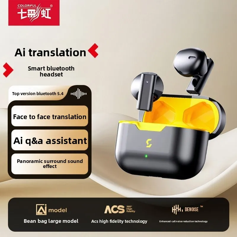 Seven Rainbow S1688Ai Smart Translation Headset Bluetooth Wireless Mini High Sound Quality Long Battery Life Noise Reduction