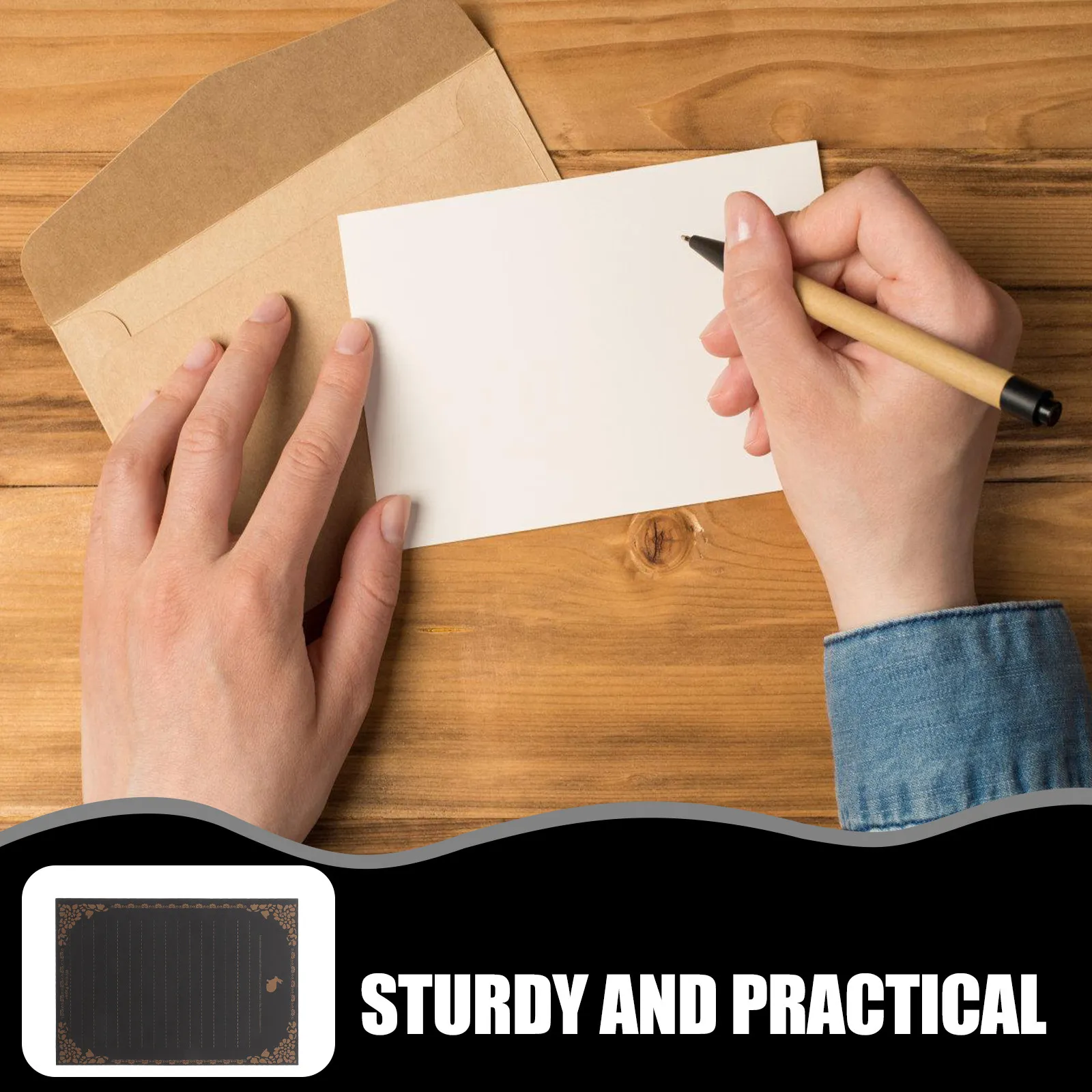 8Pcs Vintage Letter Paper Set Premium Kraft Writing Paper with Black Rabbit Design Smooth Texture for Handwritten Notes Letters