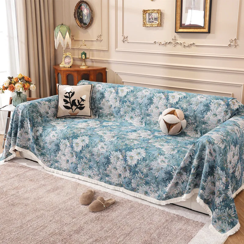 

Vintage Jacquard Sofa Covers with Fringe for Living Room Sectional, Loveseat, L Shaped Washable Couch Protector Home Decorations