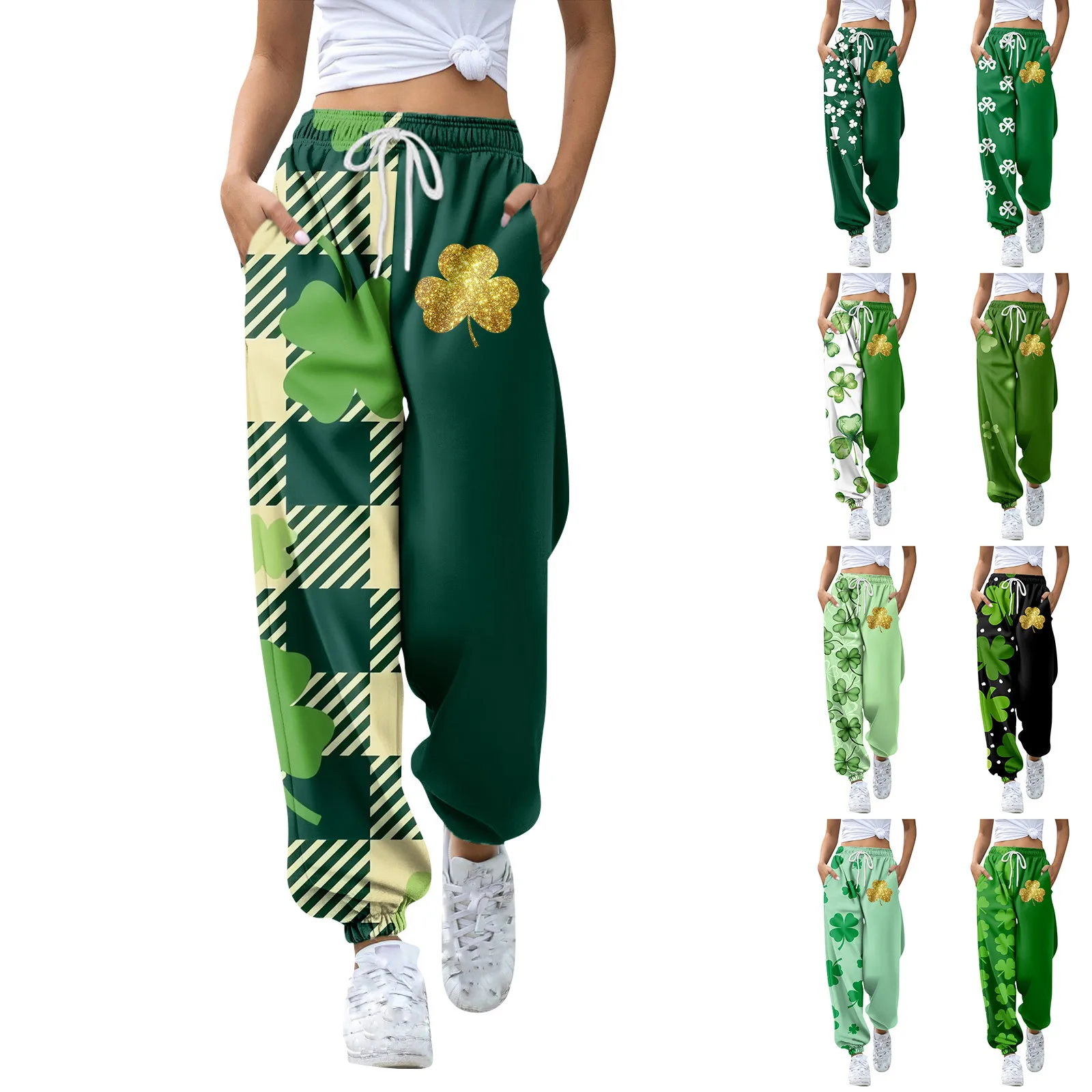 Festival Pants Women St Patricks Day Party Novelty Holiday Trousers With Drawstring Pockets Big Tall Bottom Daily Life Popular