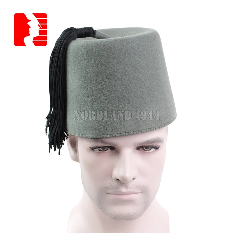Vintage Field Grey Wool Felt Cap Rigid Thick Period Style Hat for Cosplay Reenactment