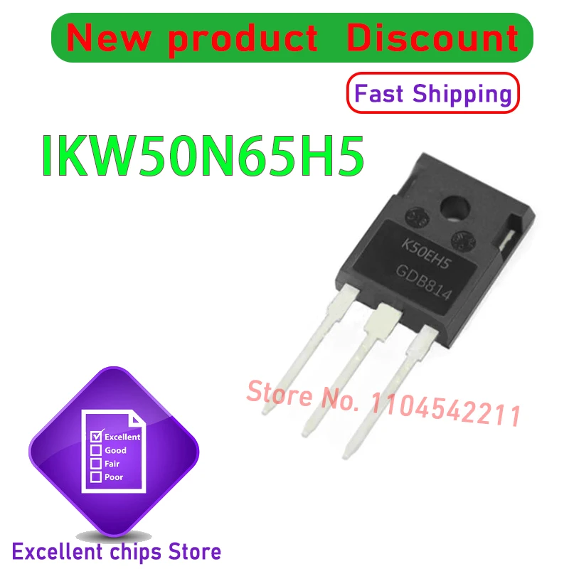 New IKW50N65H5 K50EH5 K50EEH5 K50H655 or IKW50N65F5 K50F655 50N65 TO-247 50A 650V Power IGBT transistor 5PCS/Lot