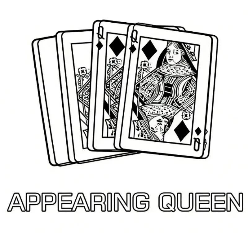 

Изменение игральных карт — белая карта появляется как волшебный трюк королевы, трюк крупным планом и уличной иллюзии для фокусников