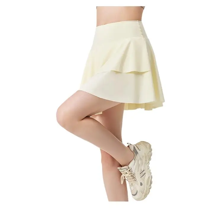 BOWEYLUN Solid Color Sports Golf Skirt Women Quick Dry High Waist Tennis Pleated Short Half Skirt Yoga Clothing Female