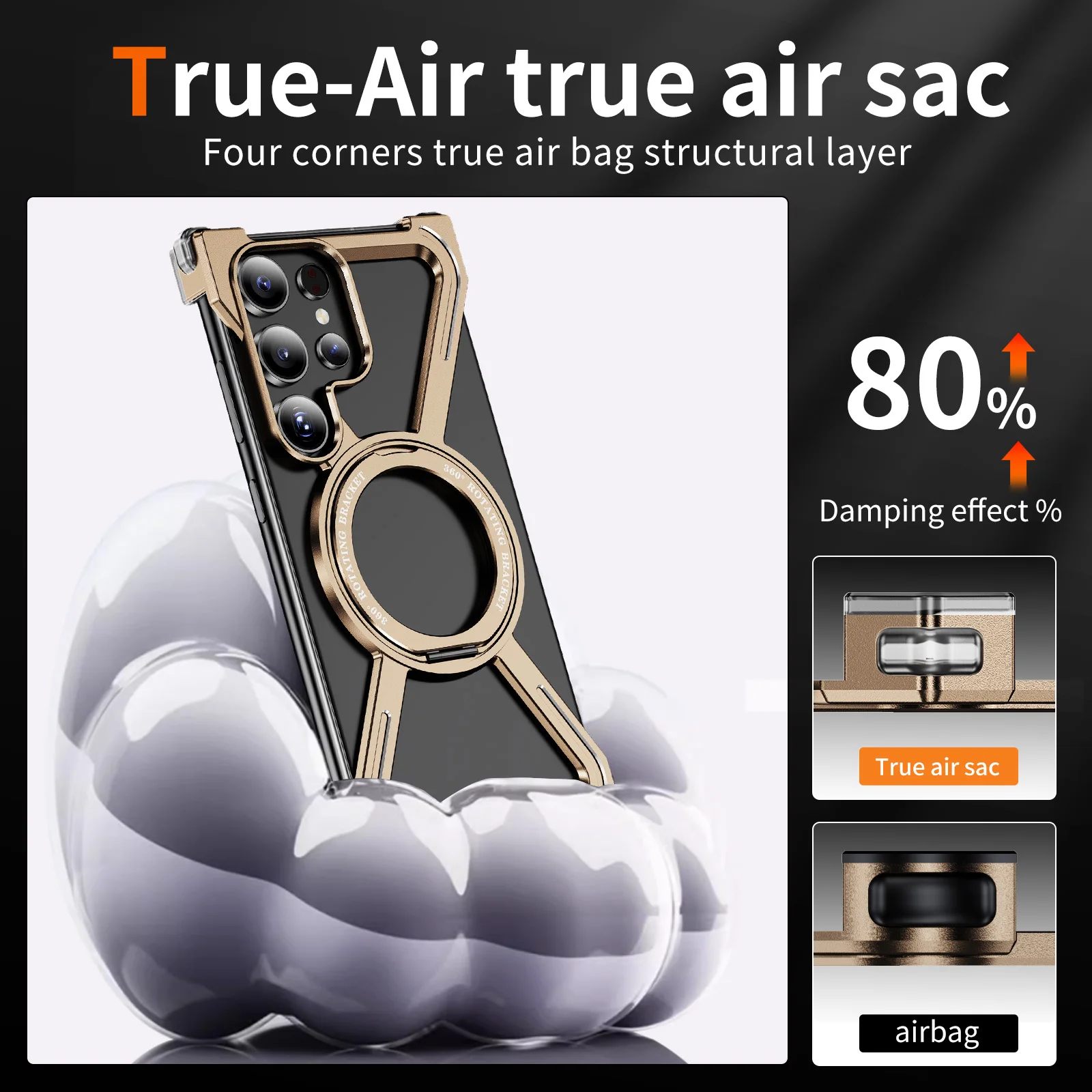 

Samsung Galaxy S24 Ultra All Metal Car Magnetic Wireless Charging Ring Holder Phone Case Anti Drop Fingerprint Protective Cover