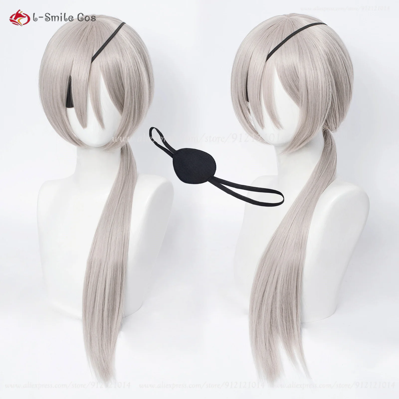Quanxi Cosplay Wig Silver 70cm Long Silver Gray Women Cosplay Anime Wigs Heat Resistant Hair Halloween Role Play Wigs + Wig Cap