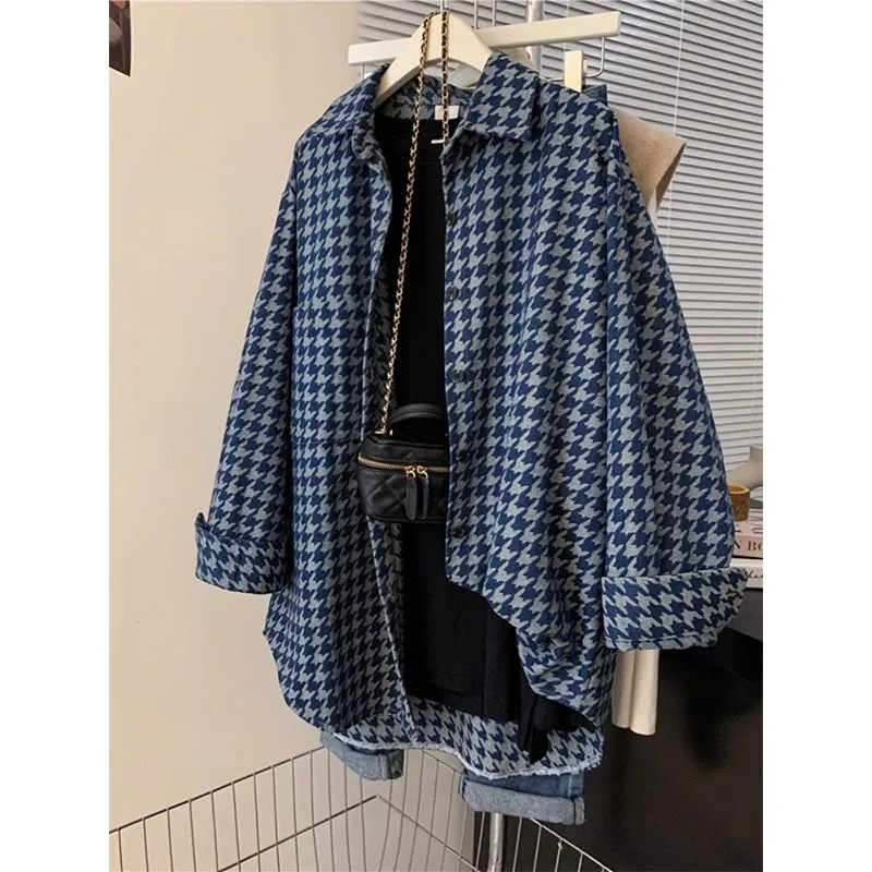 

Корейский универсальный кардиган-пальто в клетку на осень-зиму, большой размер, 300 пу, ретро, модный, с открытыми рукавами