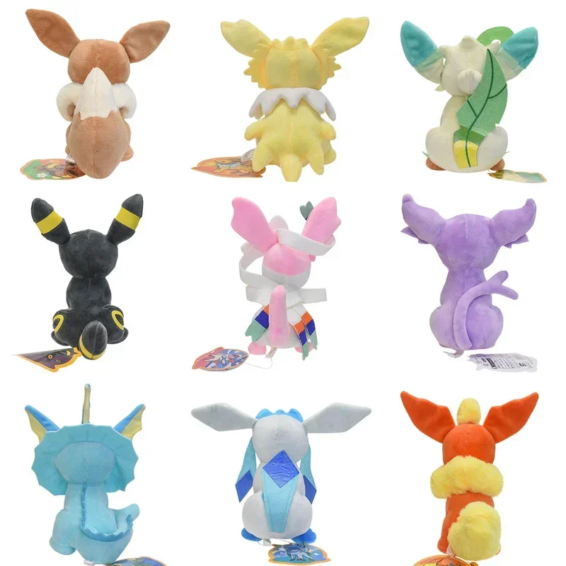 20cm Pokemon Anime Cute Eevee Jolteon Flareon Vaporeon Umbreon Sylveon Leafeon Glaceon High Quality Plush Toys Gift For Children