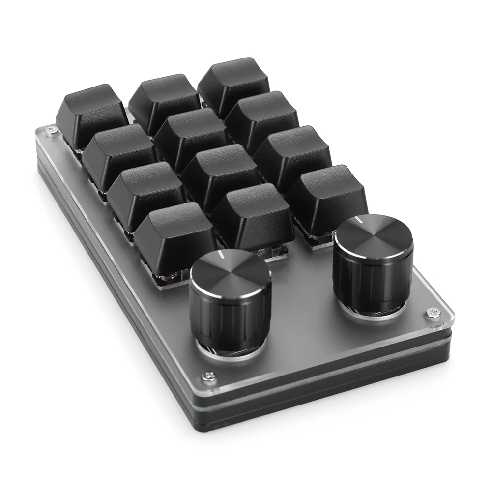 

12 Key 2 Knob One Handed Mechanical Gaming Keyboard Bluetooth-Compatible/Wired Copy Paste Mini Button Hotswap for Office Gaming