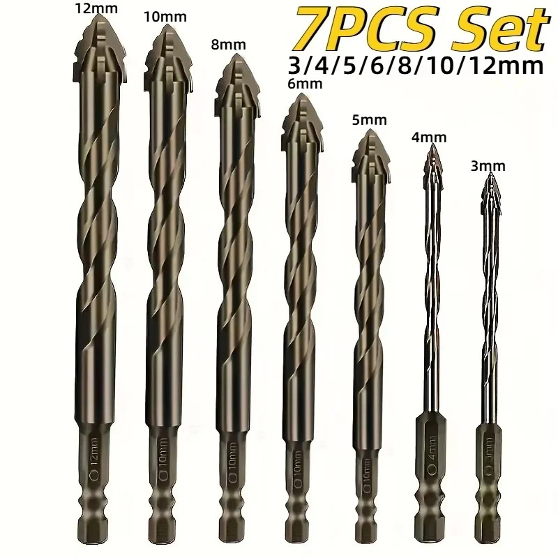 High-Four-Edged Serrated Eccentric Drill For Dry Drilling of Ceramic Tiles, Glass, Marble, Concrete, Stainless Steel Drill Bits