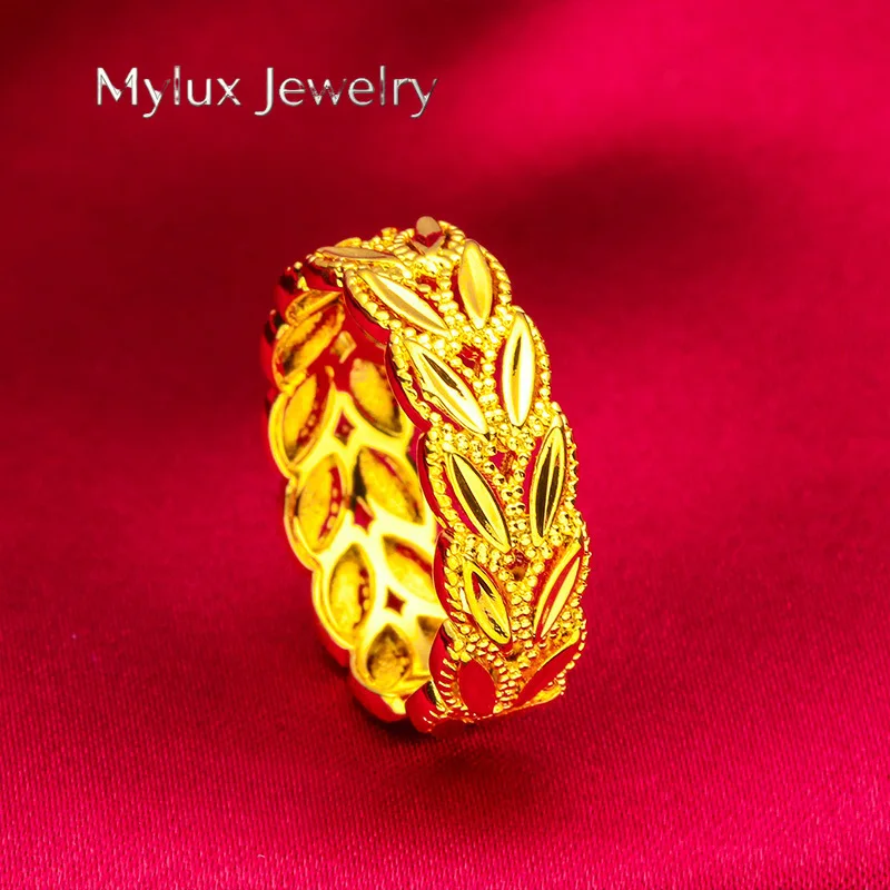 Mylux Jewelry Wheat Ear Clasp Bracelet for Women, 24K Gold, AU999 | Polished wheat ear clasp, delicate band for daily countrysid