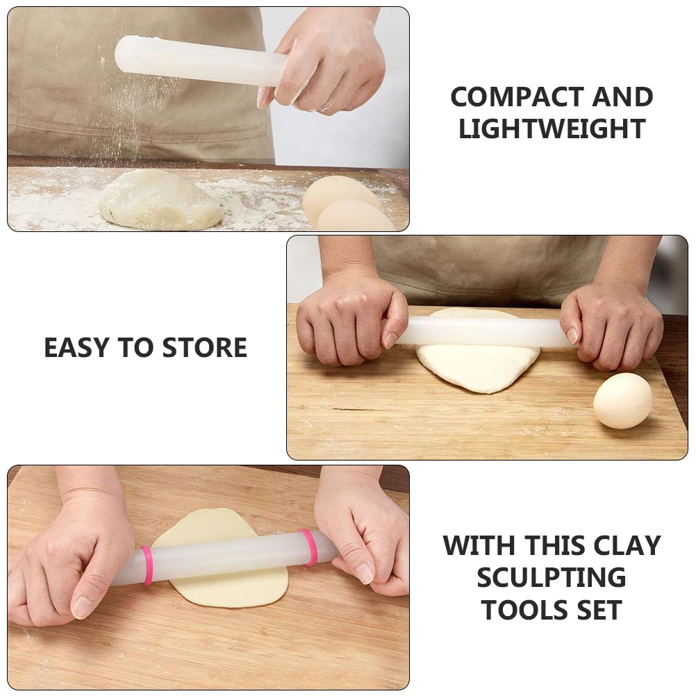 

1 set Sculpting Tools Set Acrylic Roller U Shape Backing Board Solid Clay Rolling Stick for DIY Durable Lightweight Clay