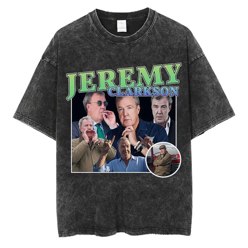 

Homage Jeremy Clarkson Washed Print T-Shirts Men Women Harajuku Vintage Short Sleeve Casual Cotton Oversized T Shirt Streetwear