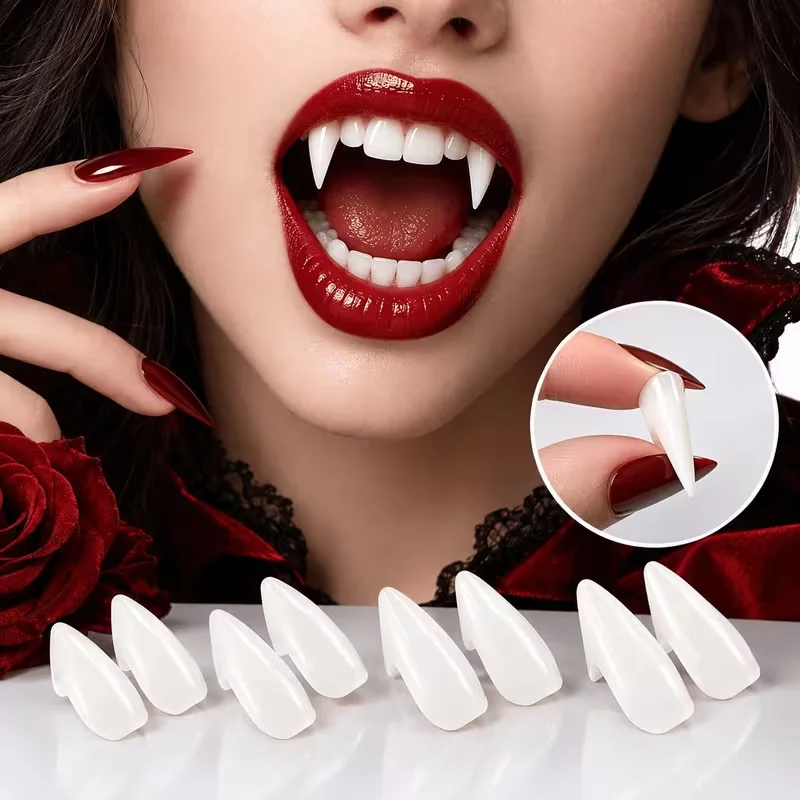 A Pair Of Halloween Vampire Zombie Dentures, Spoof Denture Toys, Party Dentures, Fang Makeup, Dance Party Denture Accessories