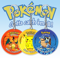 Pokemon Tazos Acrylic Keychain Elfin Figure Pikachu Charizard Bulbasaur Psyduck Squirtle Gengar Kawaii Cute Pendant Kids Gifts