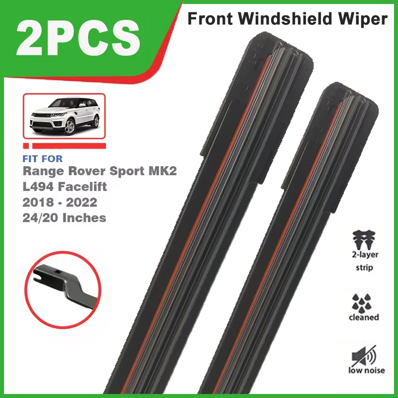 

24"+20" Double Rubber Front Wiper Blades, Windscreen Windshield Parts For Range Rover Sport MK2 L494 Facelift 2018-2022 2019