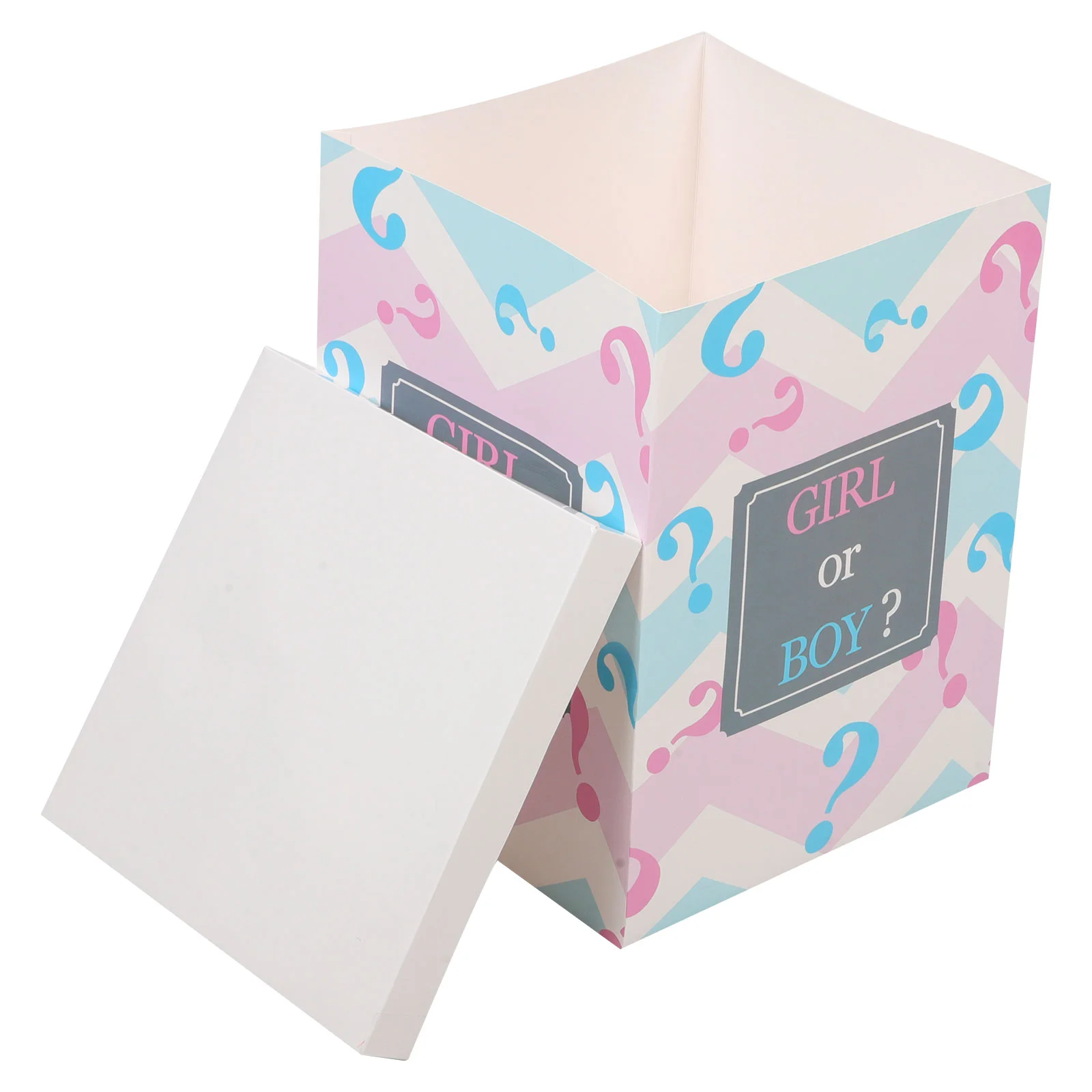 

Box Gender Reveal Party Decorations Baby Letter Boxes Decorate Paper for Shower Girl Balloon