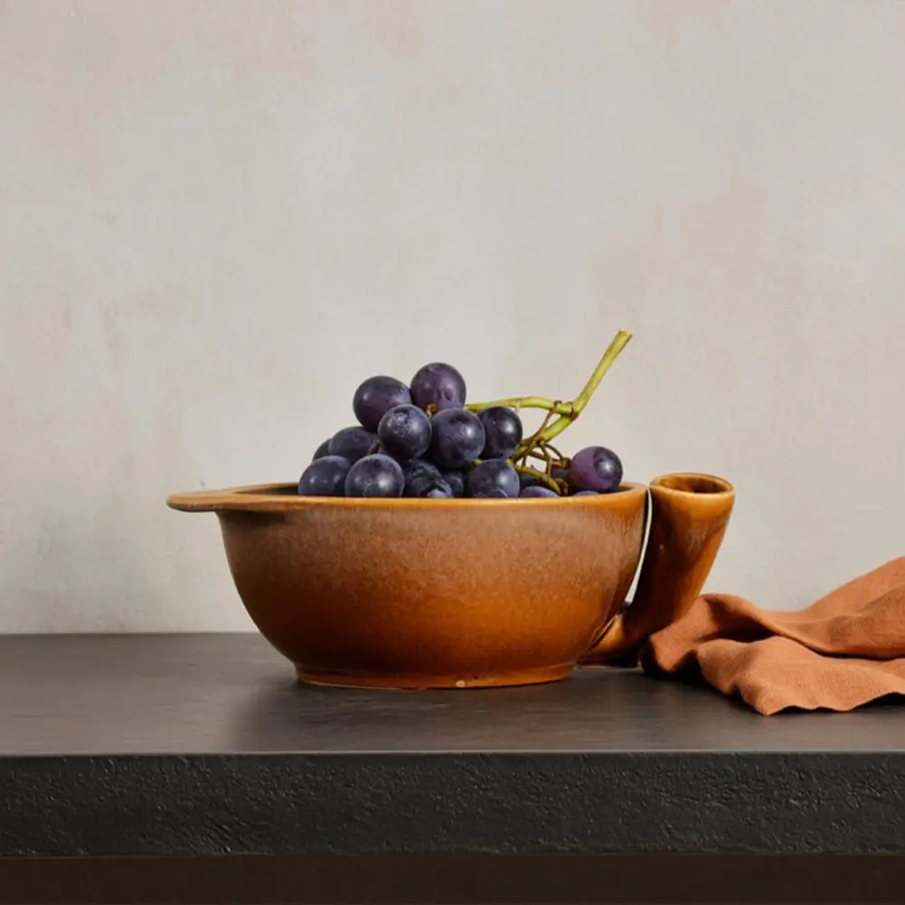 Kitchen Fruit Washing Strainer Vegetable Fruit Storage Bowl Ceramic Berry Washing Bowl with Drainage Holes for Strawberries