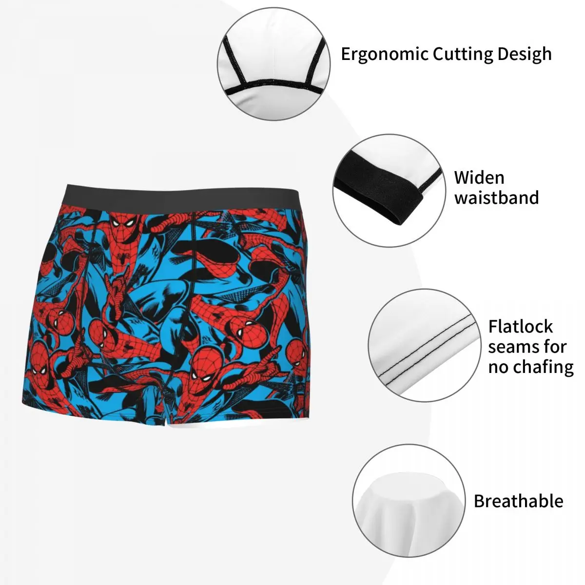 Mannen Spider-Man Boxer Slips Korte Broek Slipje Mid Taille Ondergoed Homme Grappige Onderbroek