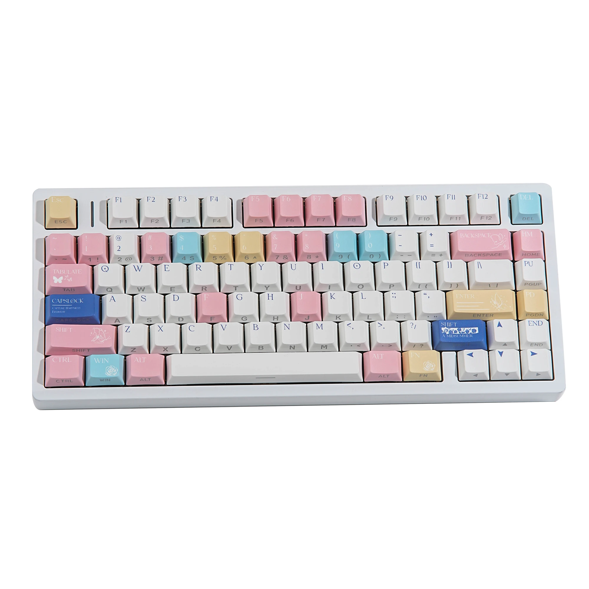Cherry Side Print PBT Keycaps Korean Russian Hebrew UK German Dye Sub Keycap Mid-Summer Night For Mechanical Keyboard JP AR FR