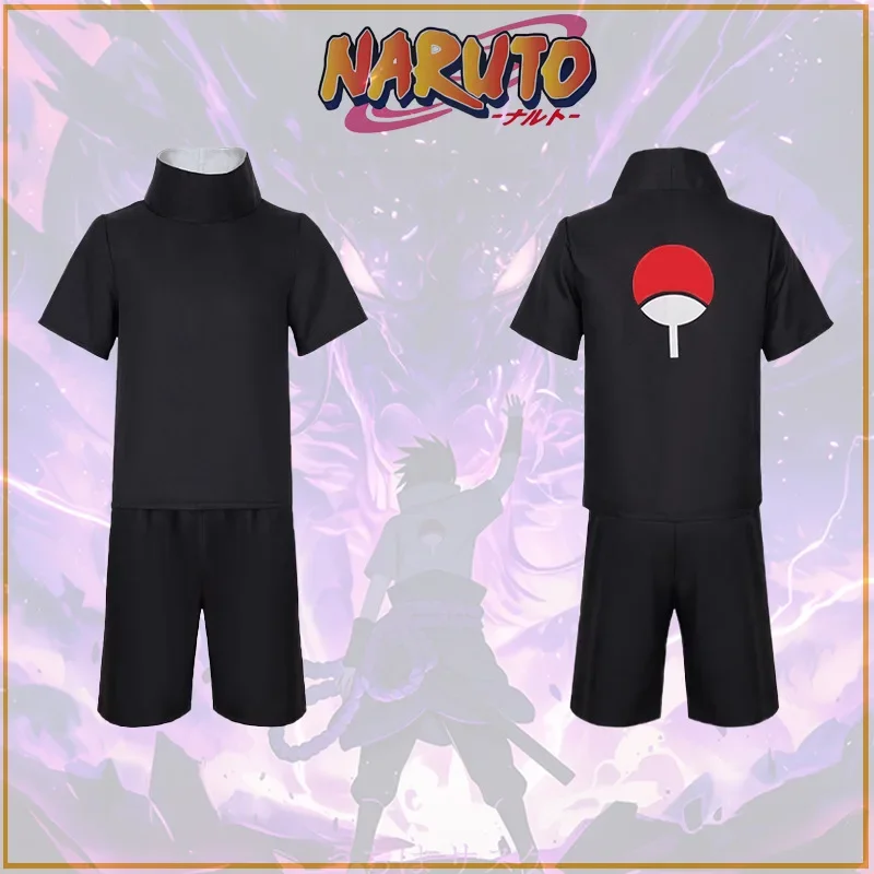 أزياء أنيمي JP Uchiha Sasuke الجيل الثاني التأثيرية مجموعة كاملة زي أسود أزياء حفلات الهالوين كرنفال للبالغين