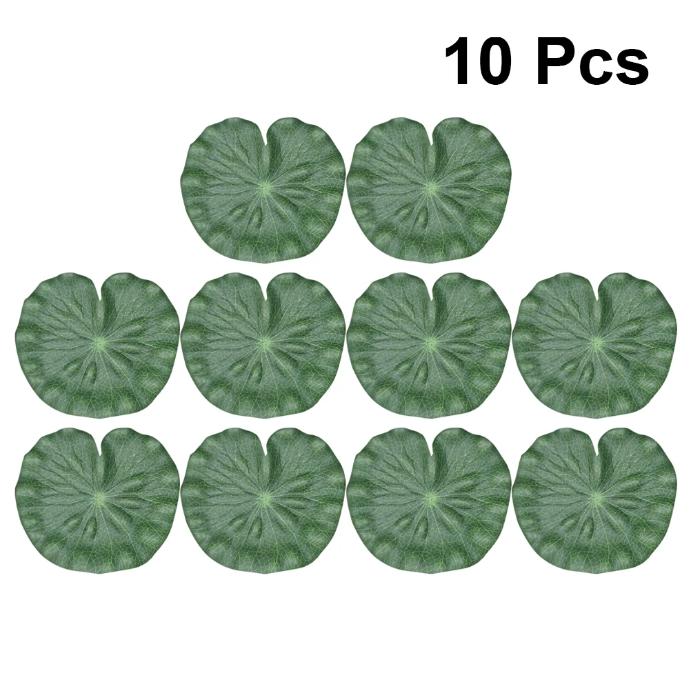 

10 Pcs Simulation Leaves Leaves Durable Plants Green Floating Lily Pad Simulation Fish Tank Pond