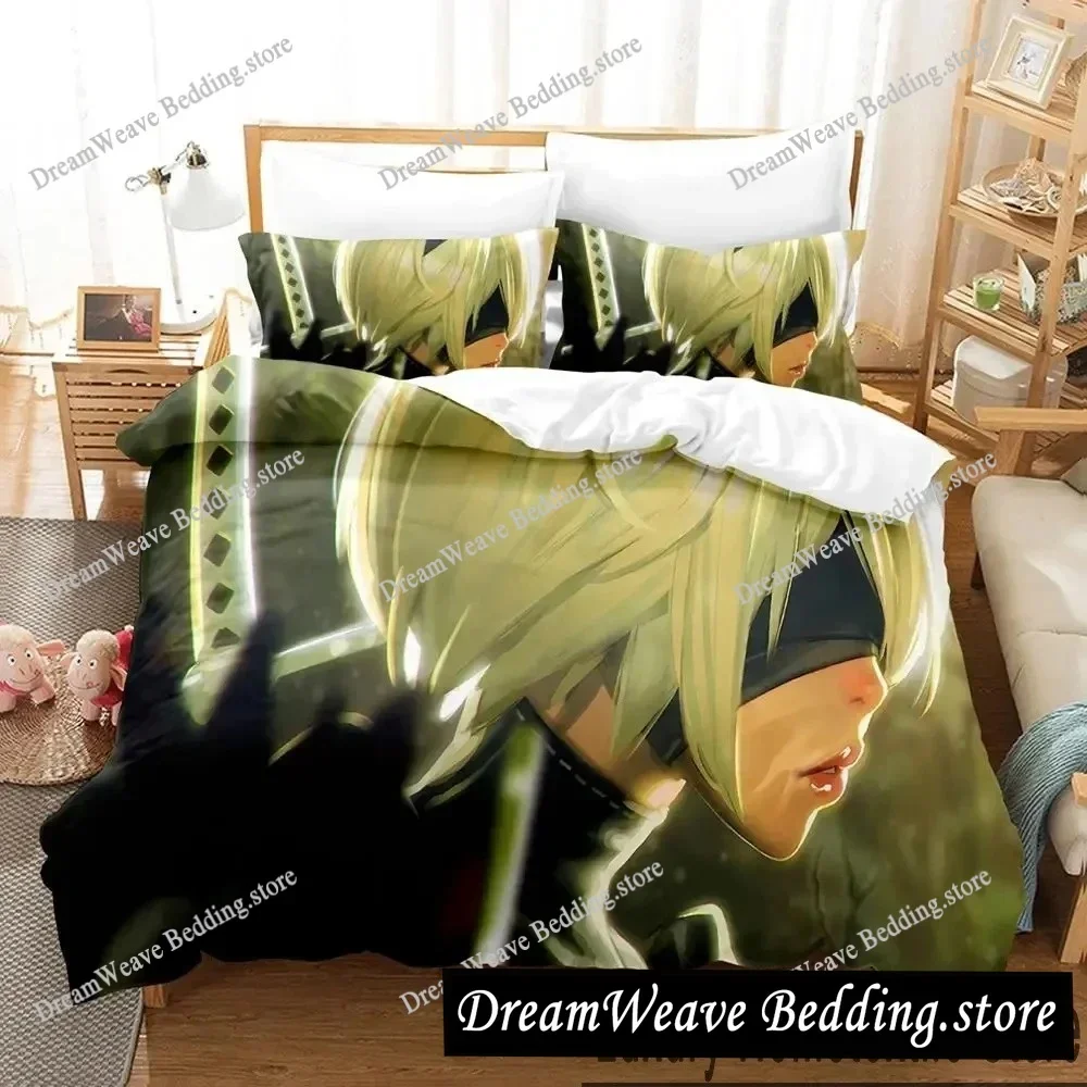

NieR Automata 2B Luxury Bedding Set Anime Cartoon Duvet Cover Set Comforter Bedspread Twin Single Size Printed Home Textile