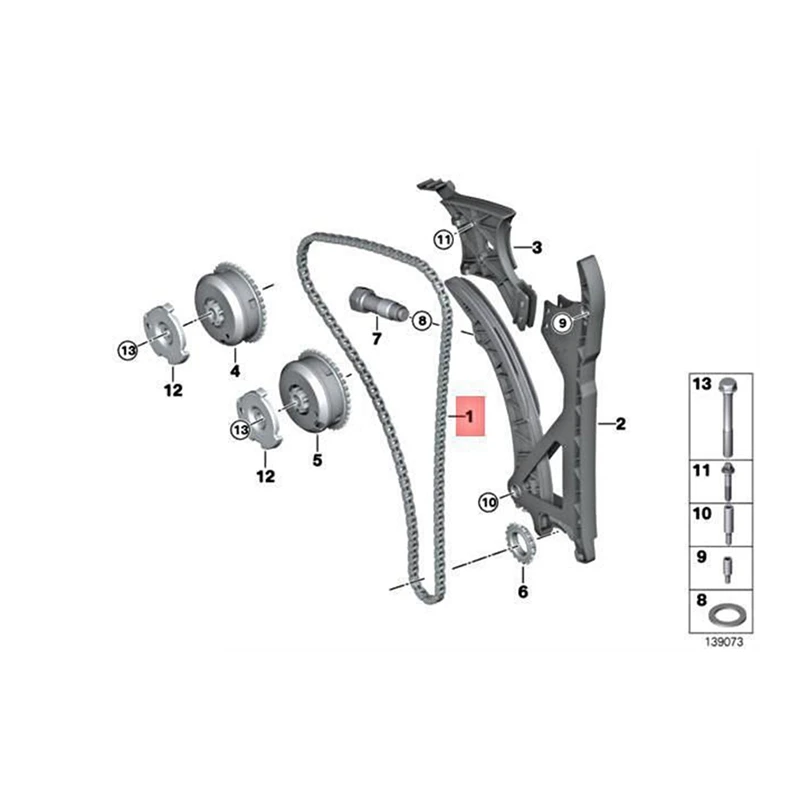 11318618317 N14 Engine Timing Chain For BMW E90 E60 E71 E81 E82 E61N N43 N54 E87N Mini Cooper R55 R56 R57 R58 R60 Parts