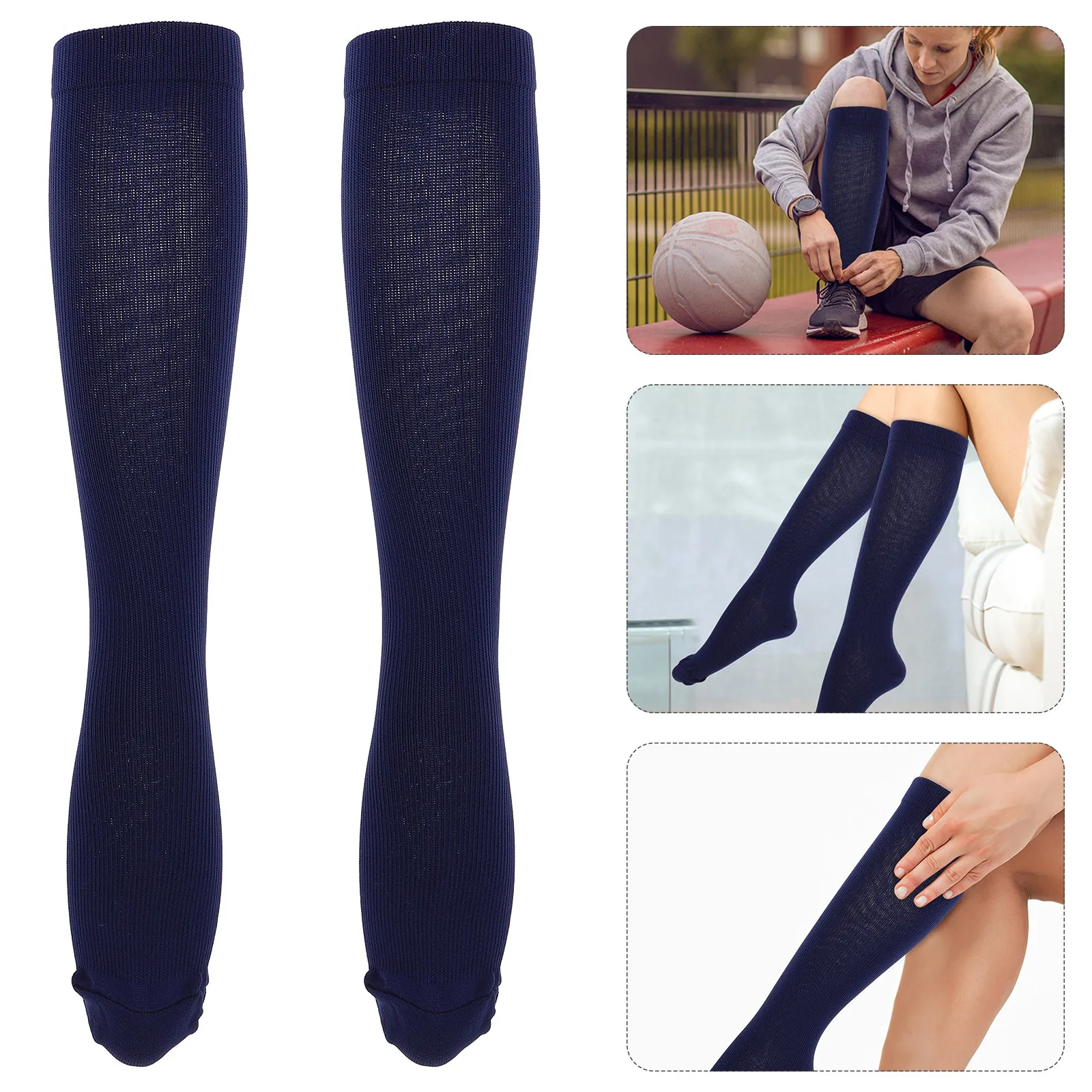

1Pair Knee Length Compression Socks Breathable Lightweight Men Women Sports Fitness Running Cycling Moisture Wicking Outdoor